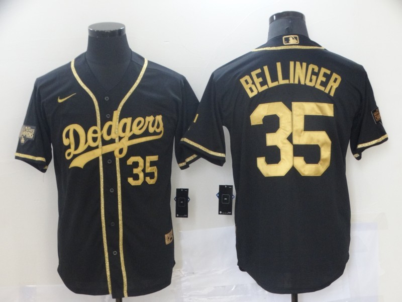 Men's Los Angeles Dodgers Cody Bellinger #35 Black Authentic Jersey